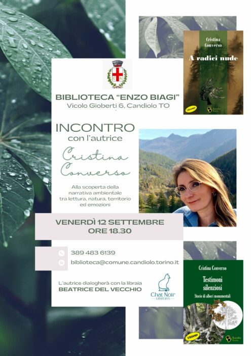Cristina Converso alla Biblioteca di Candiolo