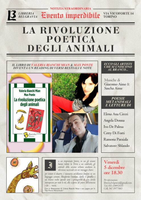 La rivoluzione poetica degli animali alla Libreria Belgravia